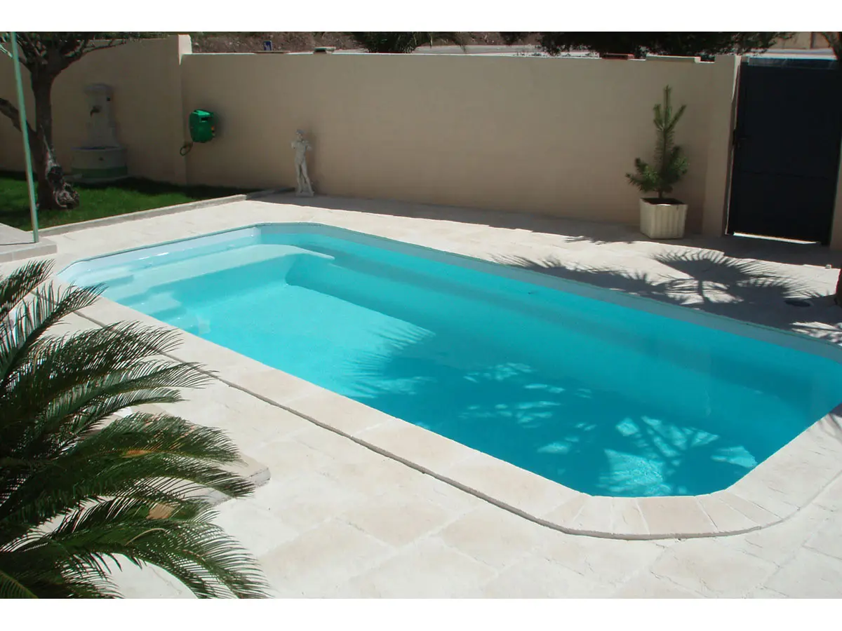 Lot De 41 Margelles De Piscine «domus» Droites – 60 X 3 X 33 Cm + 4 Margelles Angle Rentrant 38 X 3 X 38 Cm – Ton Pierre -habitat Et Jardin