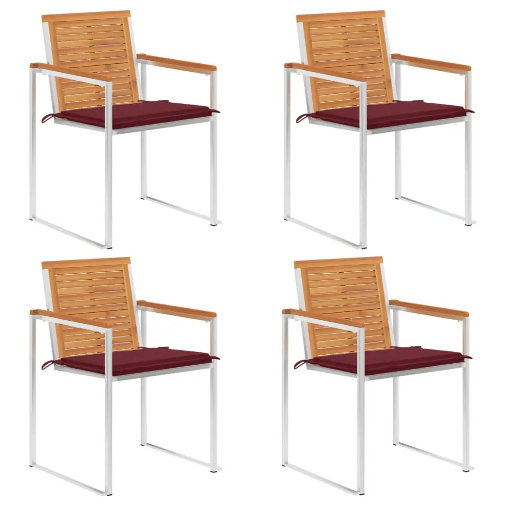 Lot de 4 Chaise bois composite Grimrond Rouge 60 X 56 X 85 cm – P87209R