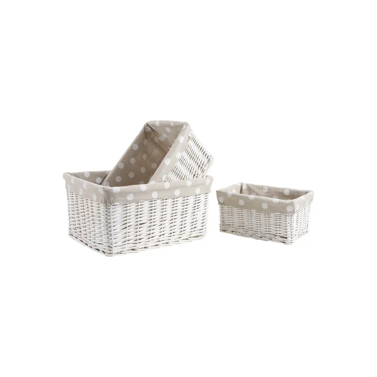 Grandes corbeilles osier blanc (Lot de 3)