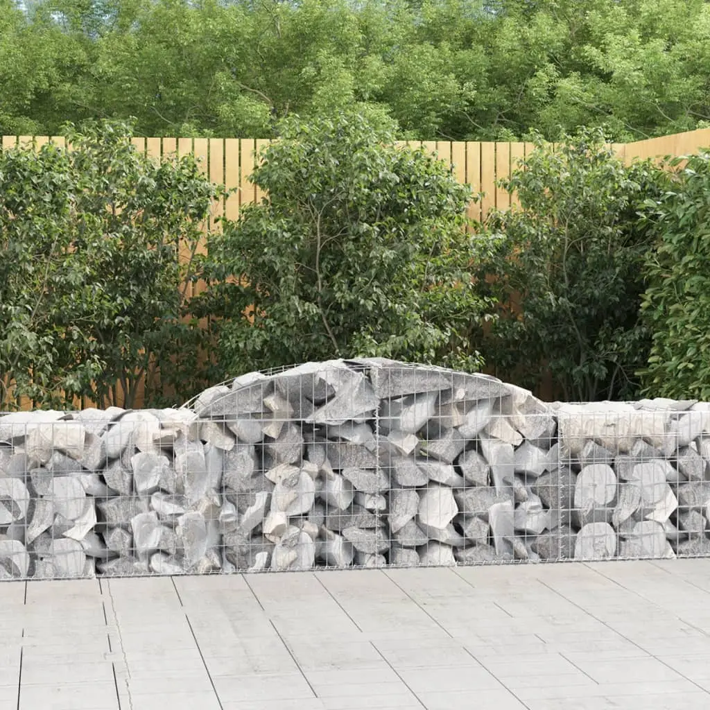Lot de 2 Paniers à Gabions Courbés, Mur Décoratif Jardin 300x50x80 cm – ComfortXL Outdoor Living