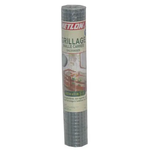 Grillage pour animaux soudé gris, H.0.5 x L.3 m, maille H.12 x l.12.7 mm Centrale Brico