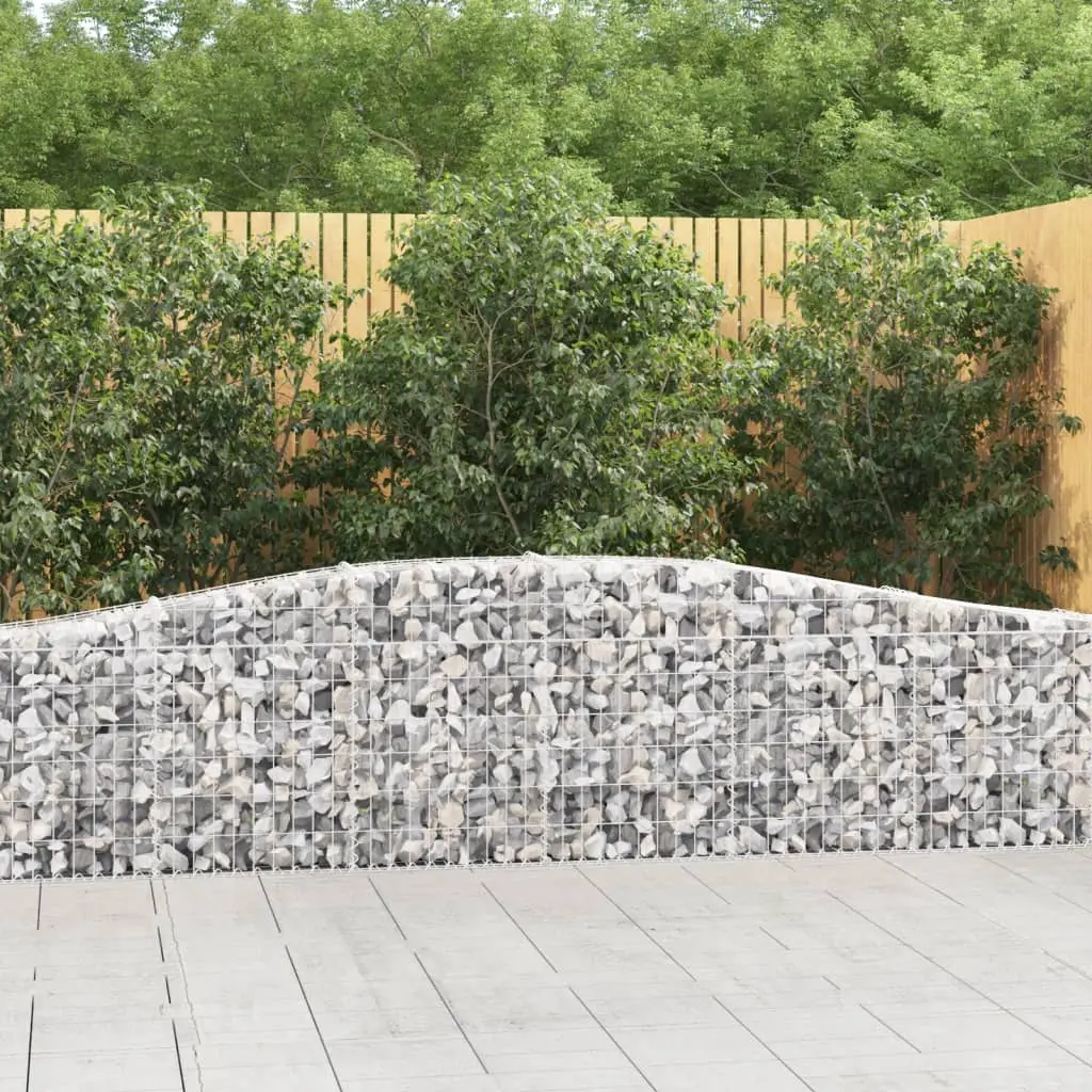Lot de 2 Murs Gabion Bas Arqué Acier Galvanisé Jardin 400x30x80cm – ComfortXL Outdoor Living