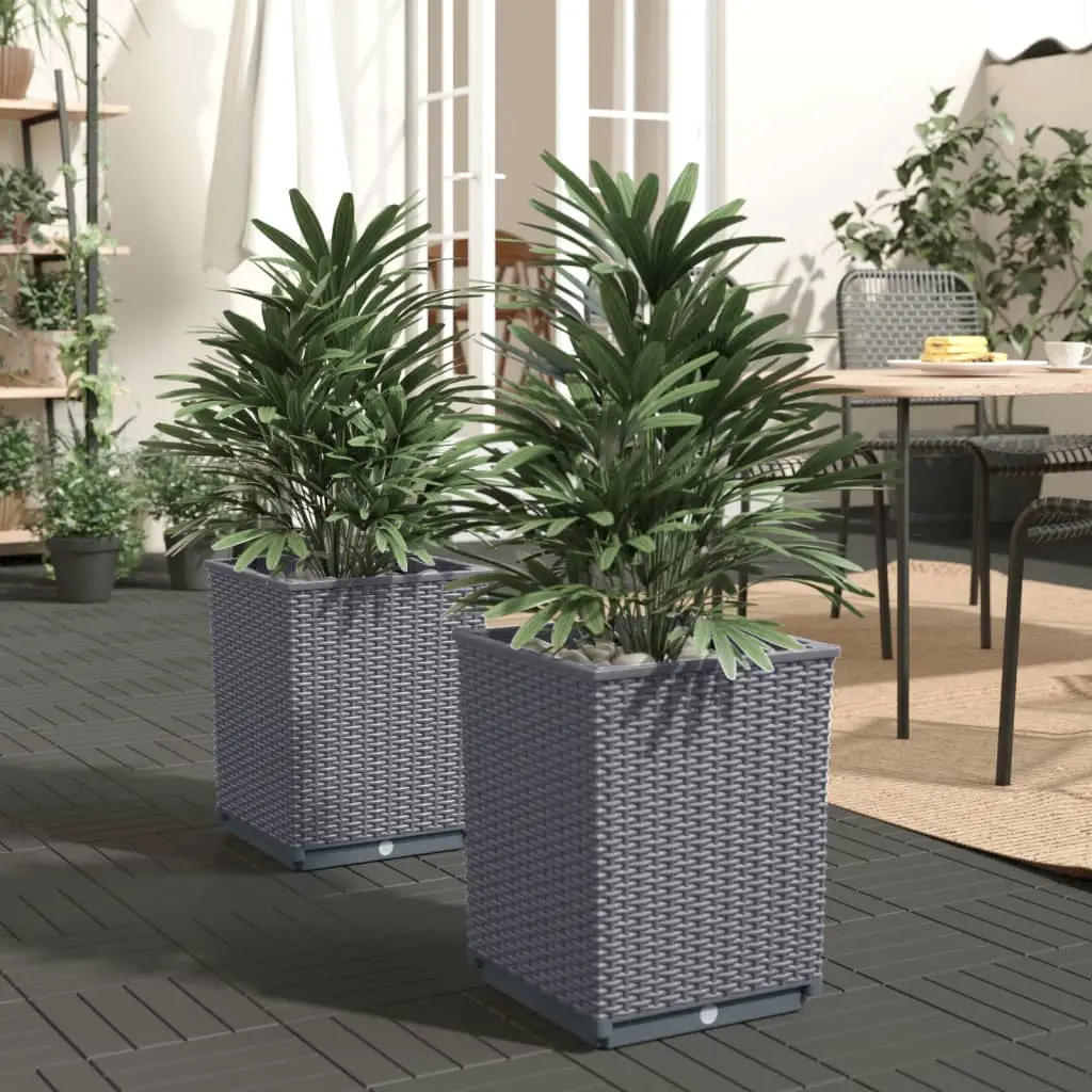 Lot de 2 Jardiniere plastique Erlan Bleu 30 X 30 X 37 cm – P87209B