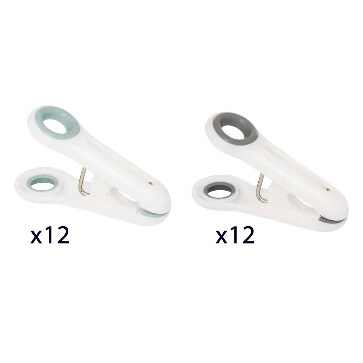 Lot de 24 Pinces à Linge «Rubber» 6cm Blanc