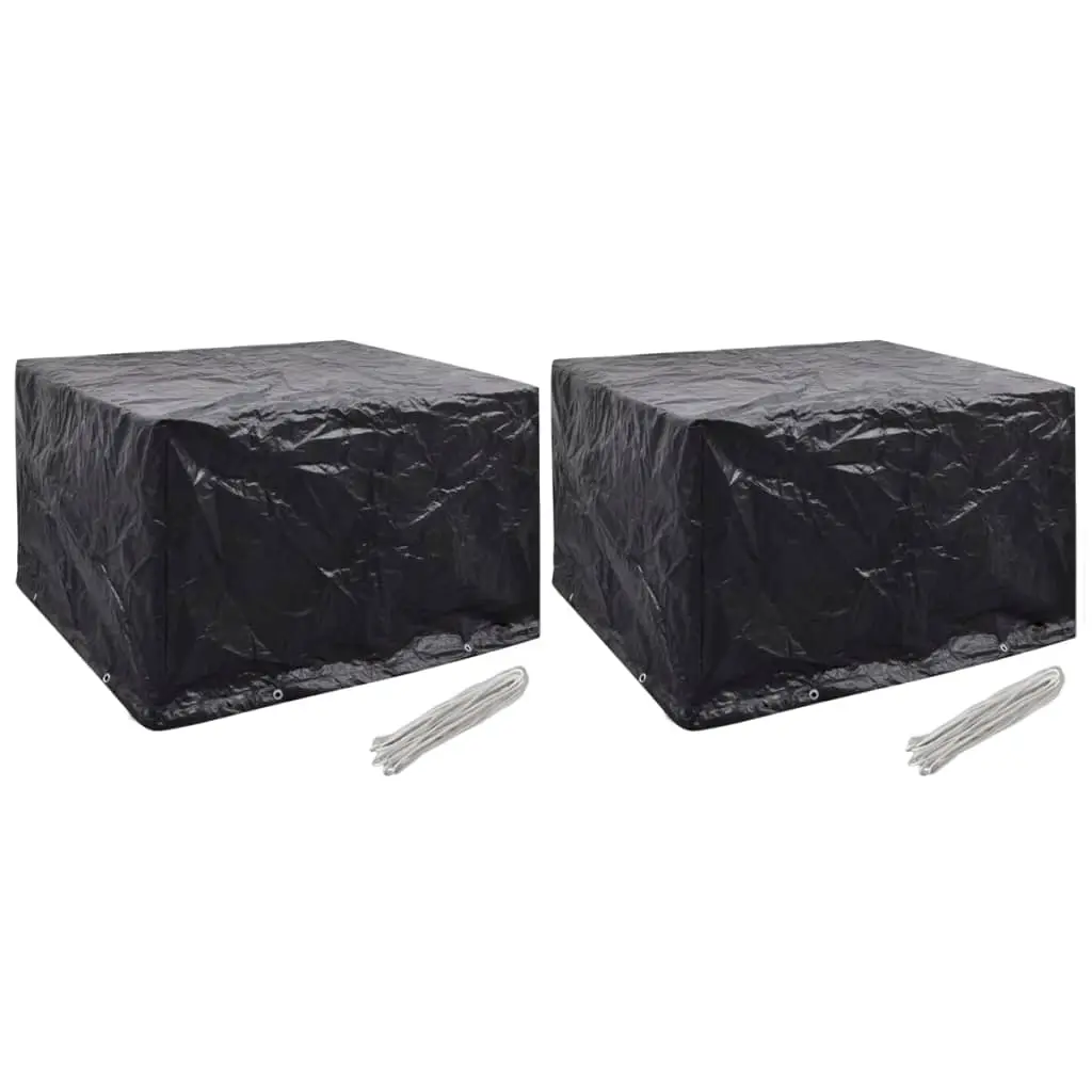 Lot de 2 Housses Carrées PE Imperméable pour Table et Chaises de Jardin Noir 135x135x90 cm – ComfortXL Outdoor Living