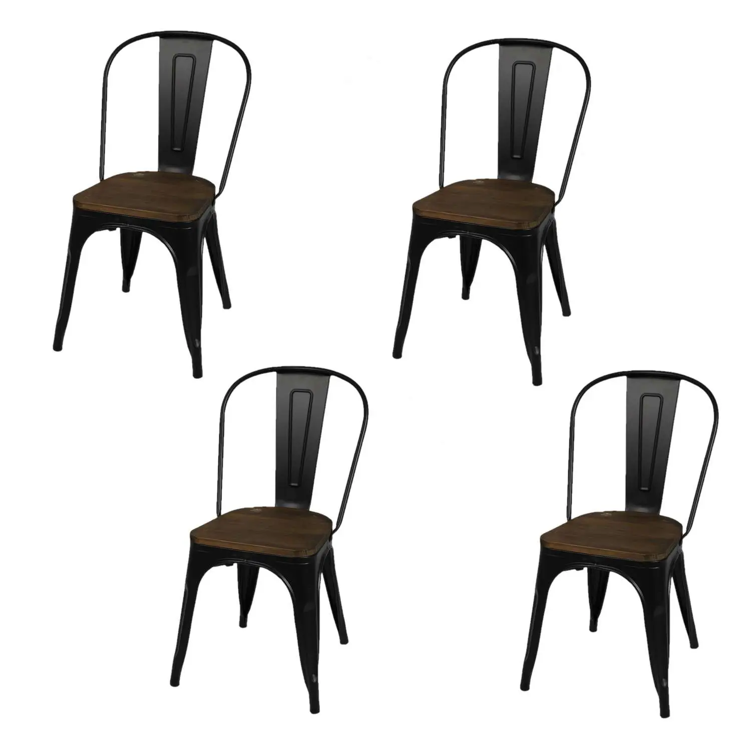 Lot de 4 chaises vintage Liv H84 cm – Noir – Urban Living