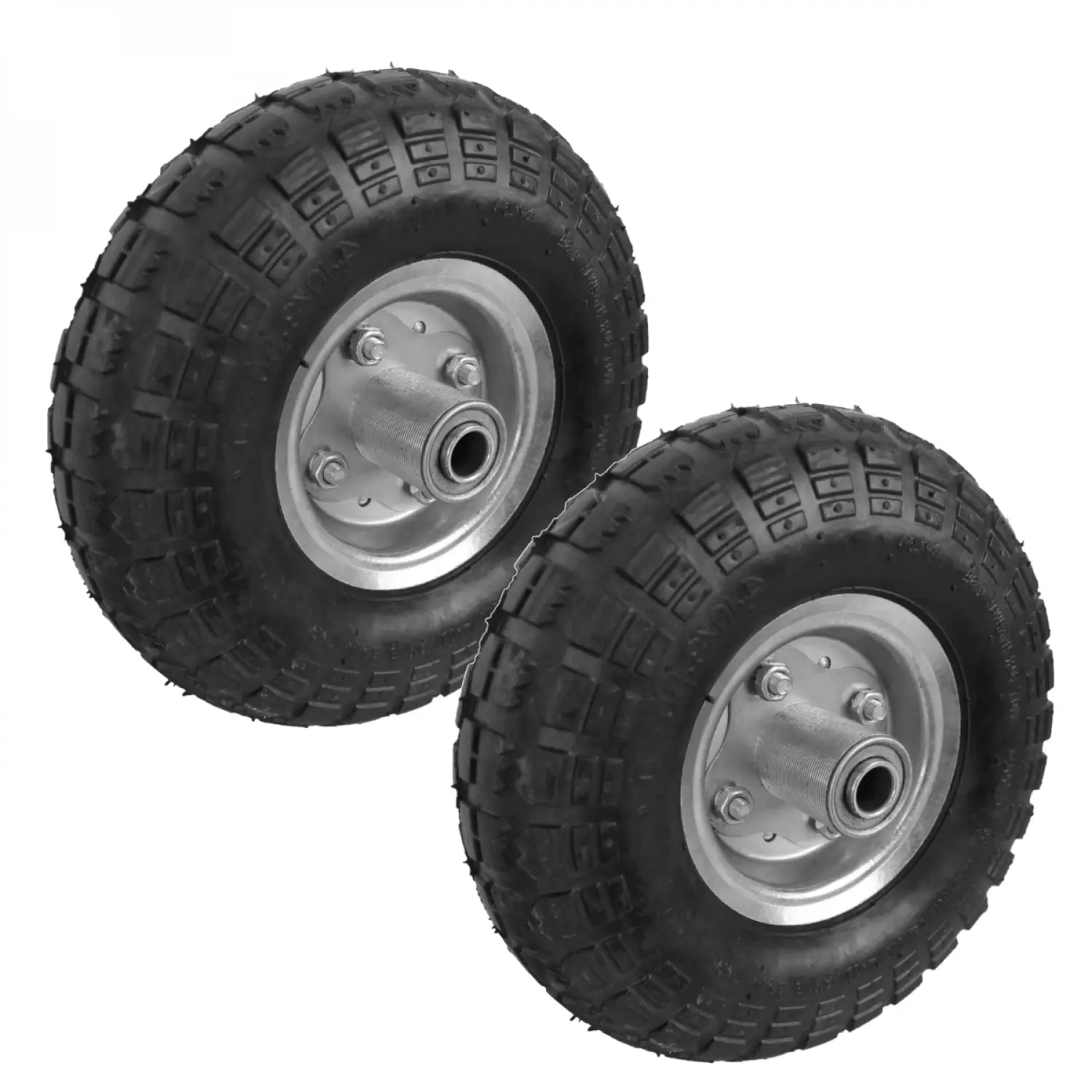 Lot de 2 roues gonflables pour chariot 4.10 / 3.50 – 4 – Alésage 20 mm
