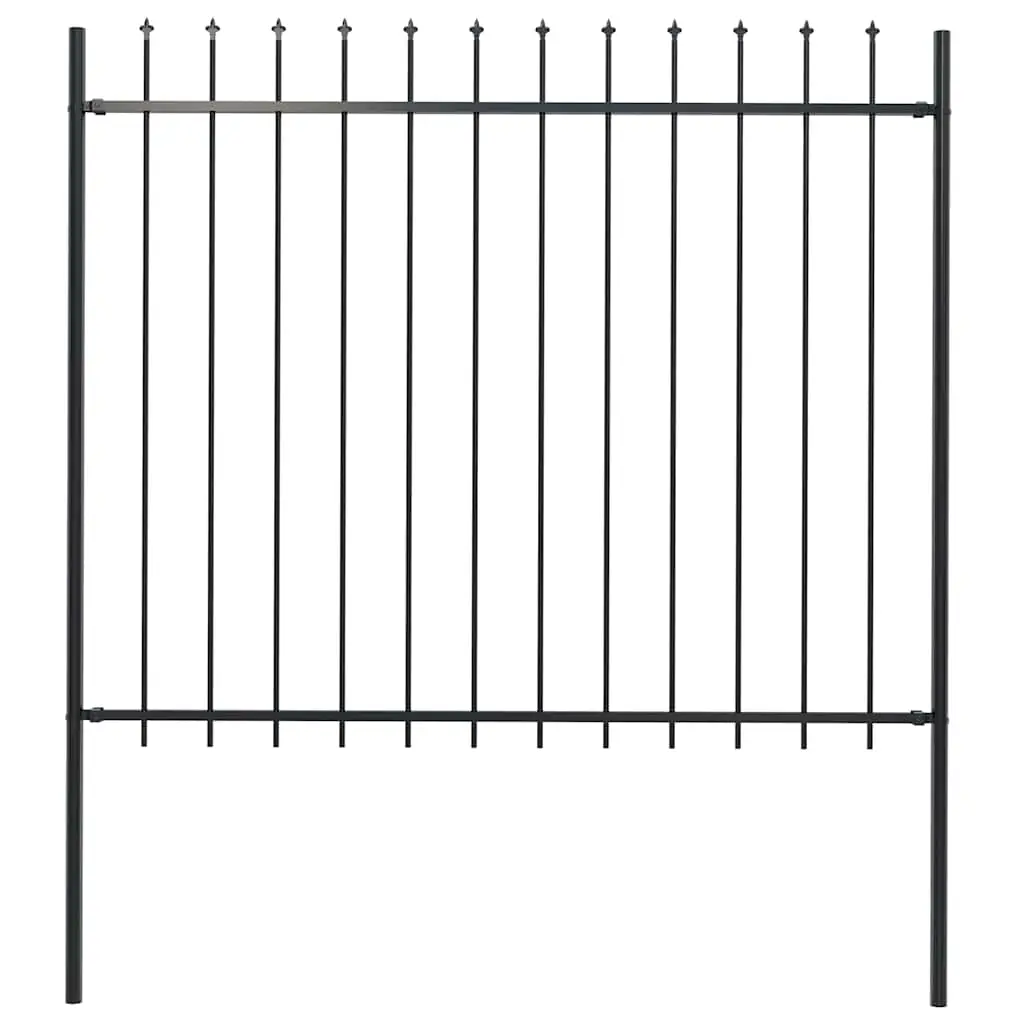 Grille Extérieure Acier Protection Maison Lances 180x150cm Noir