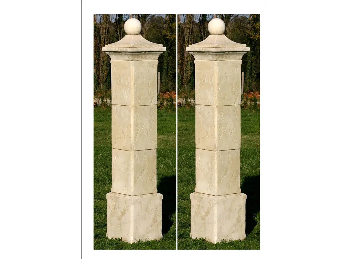 Lot De 2 Piliers De Portail «provençal» – 41 X 41 X 228 Cm -habitat Et Jardin