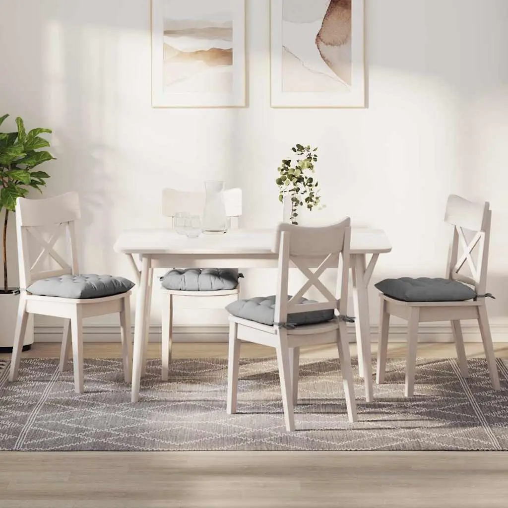 Lot de 2 Galettes de Chaise Tissu avec Attaches Amovibles pour Bureau Gris Nuage 40x40x6 cm – ComfortXL Outdoor Living