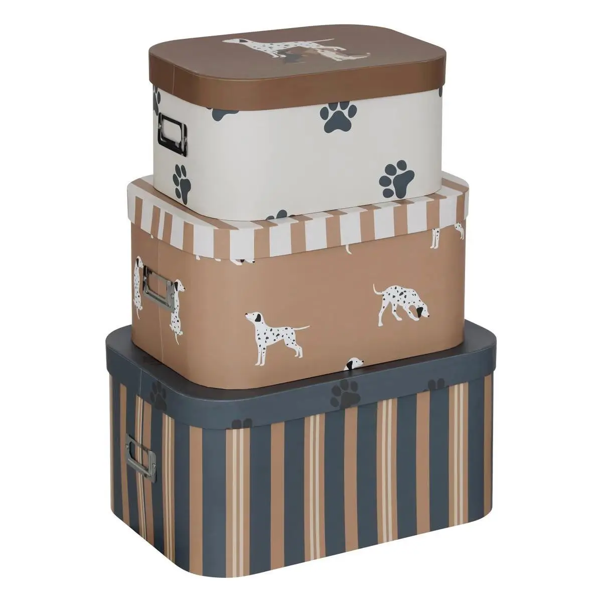 Lot de 3 Boîtes de Rangement «Scott» 36cm Multicolore