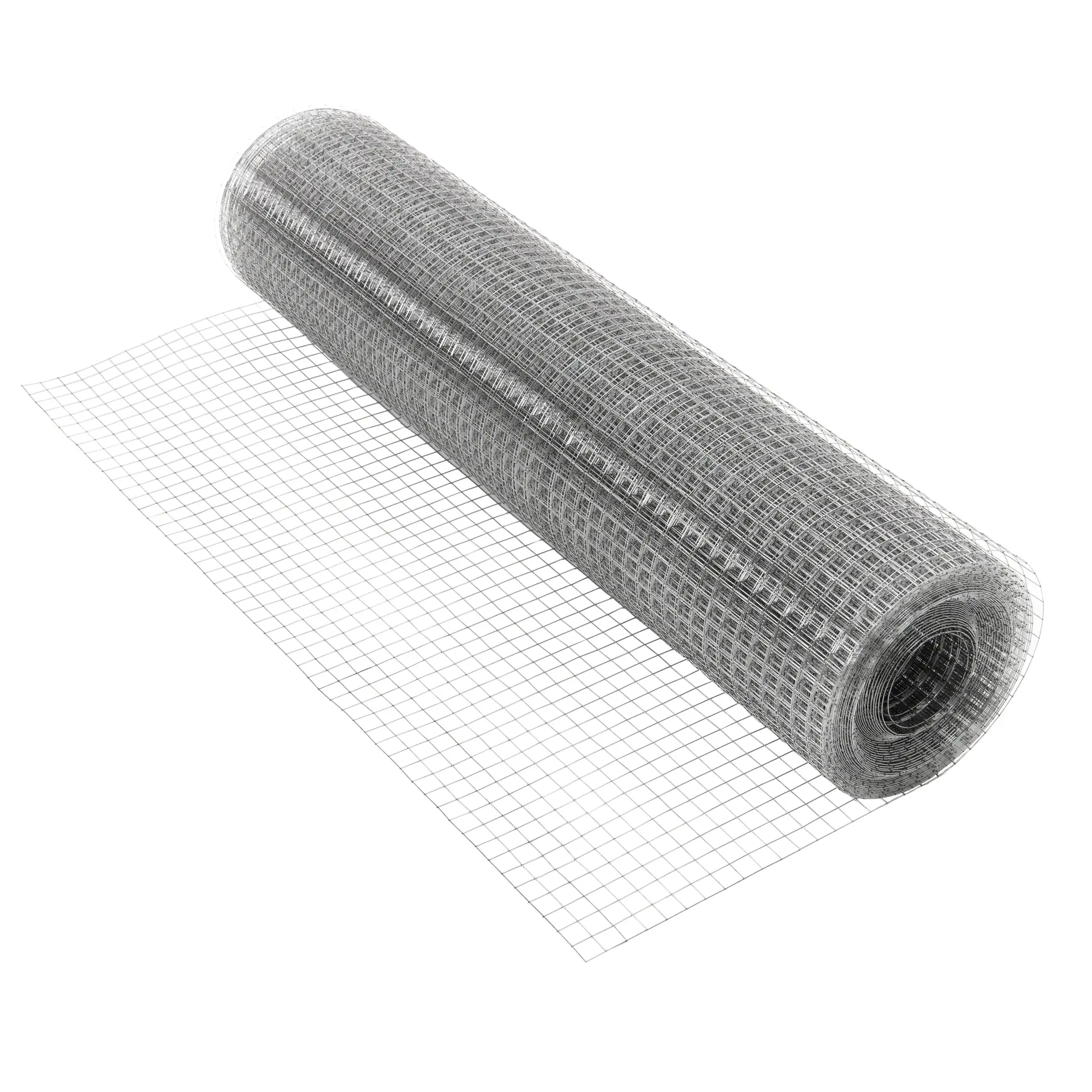 Grillage de volière 19x19mm maille 1mx25m épaisseur 0,75mm acier galvanisé argenté clôture soudée à 4 coins barrière de protection enclos pour animaux