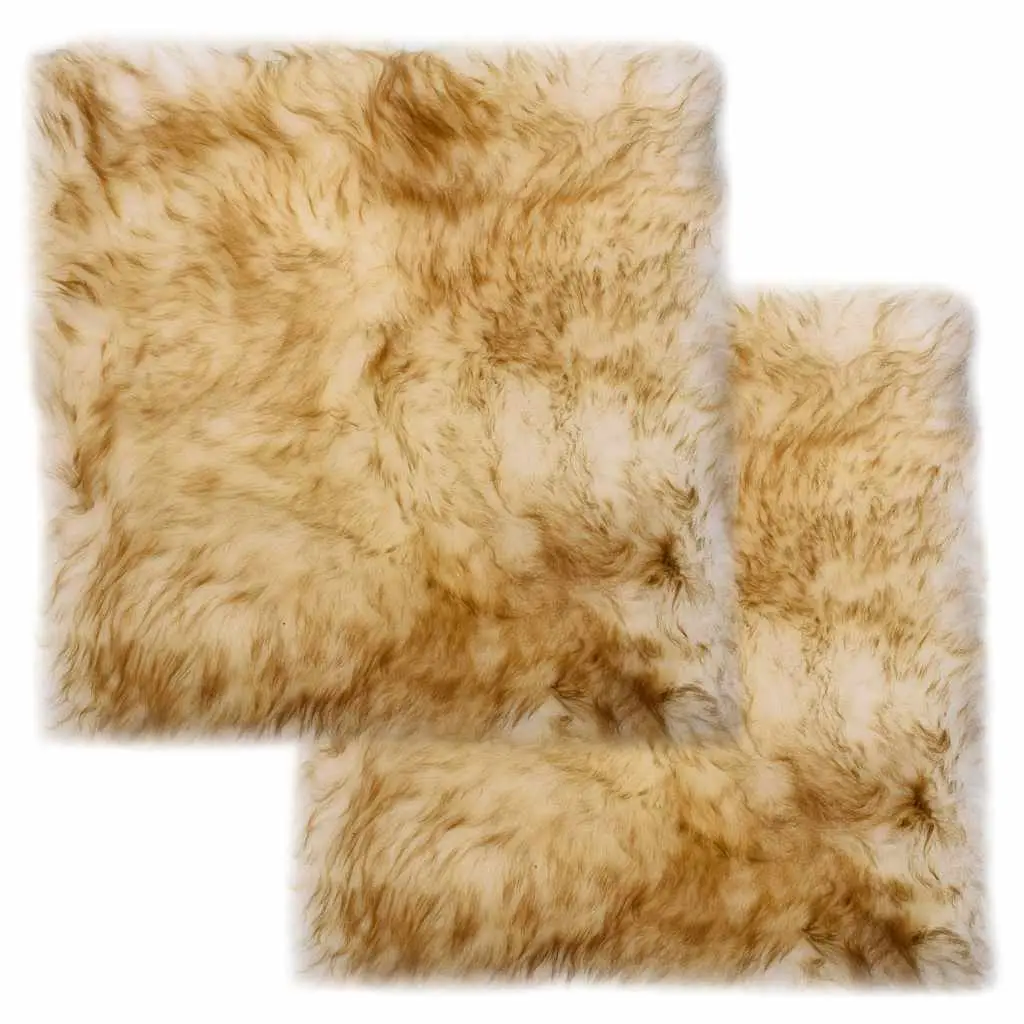 Lot de 2 Galettes de chaise Peau de mouton véritable Confortable pour Décoration Brun 40x40cm – ComfortXL Outdoor Living