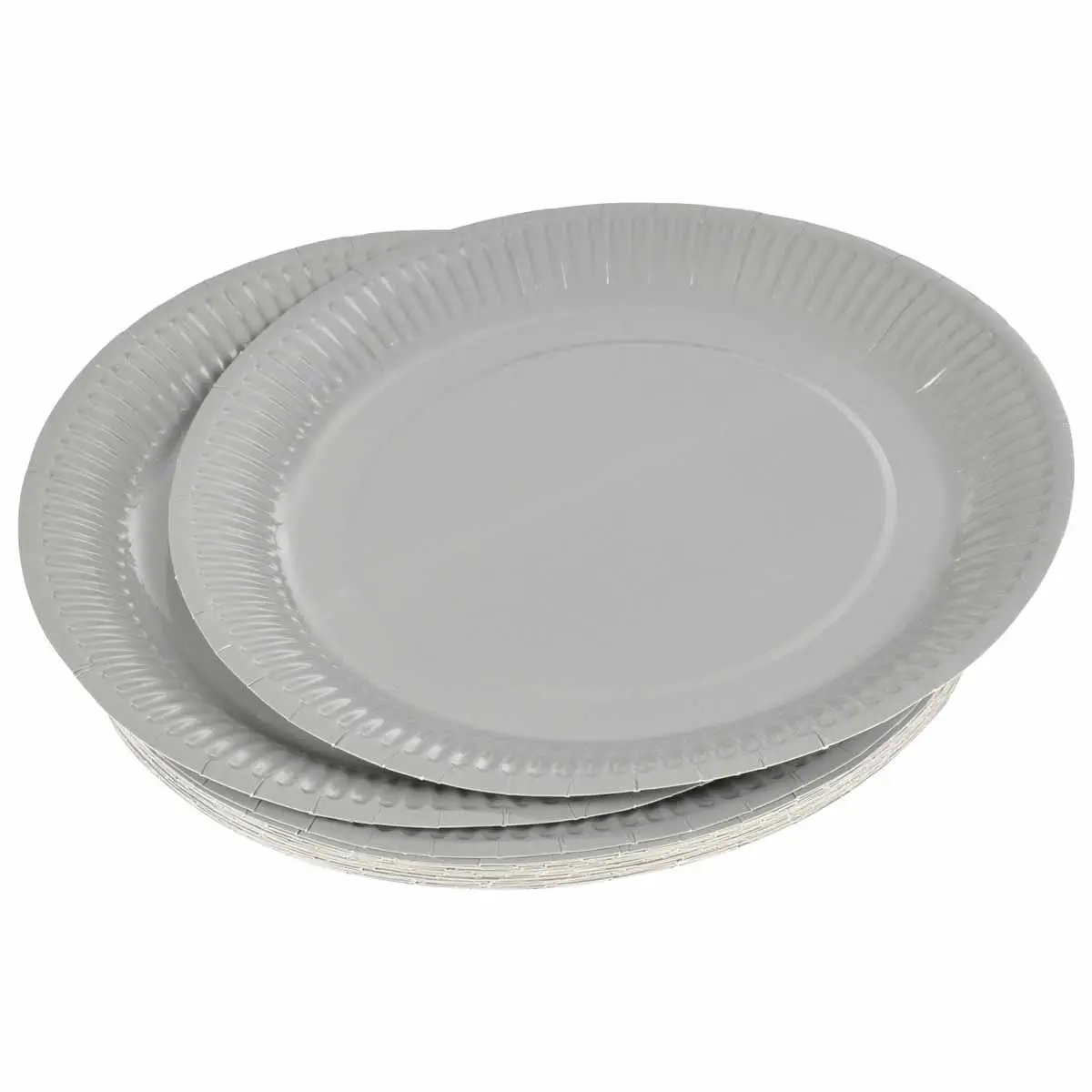 Lot de 20 Assiettes en Carton «Vitamine» 23cm Gris