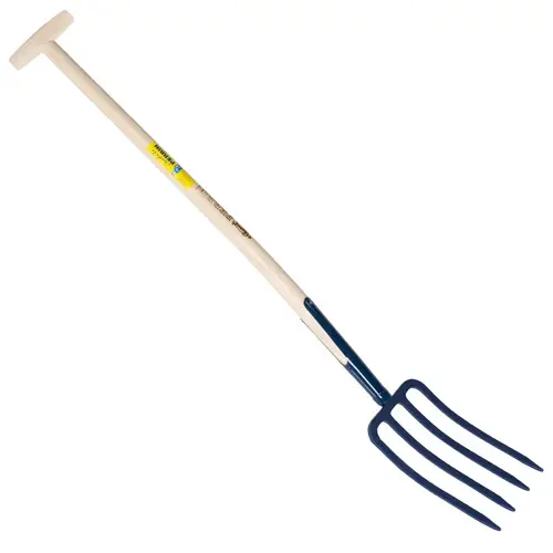 Fourche à bêcher à soie 4 dents 27 manche béquille tournée Outils Perrin