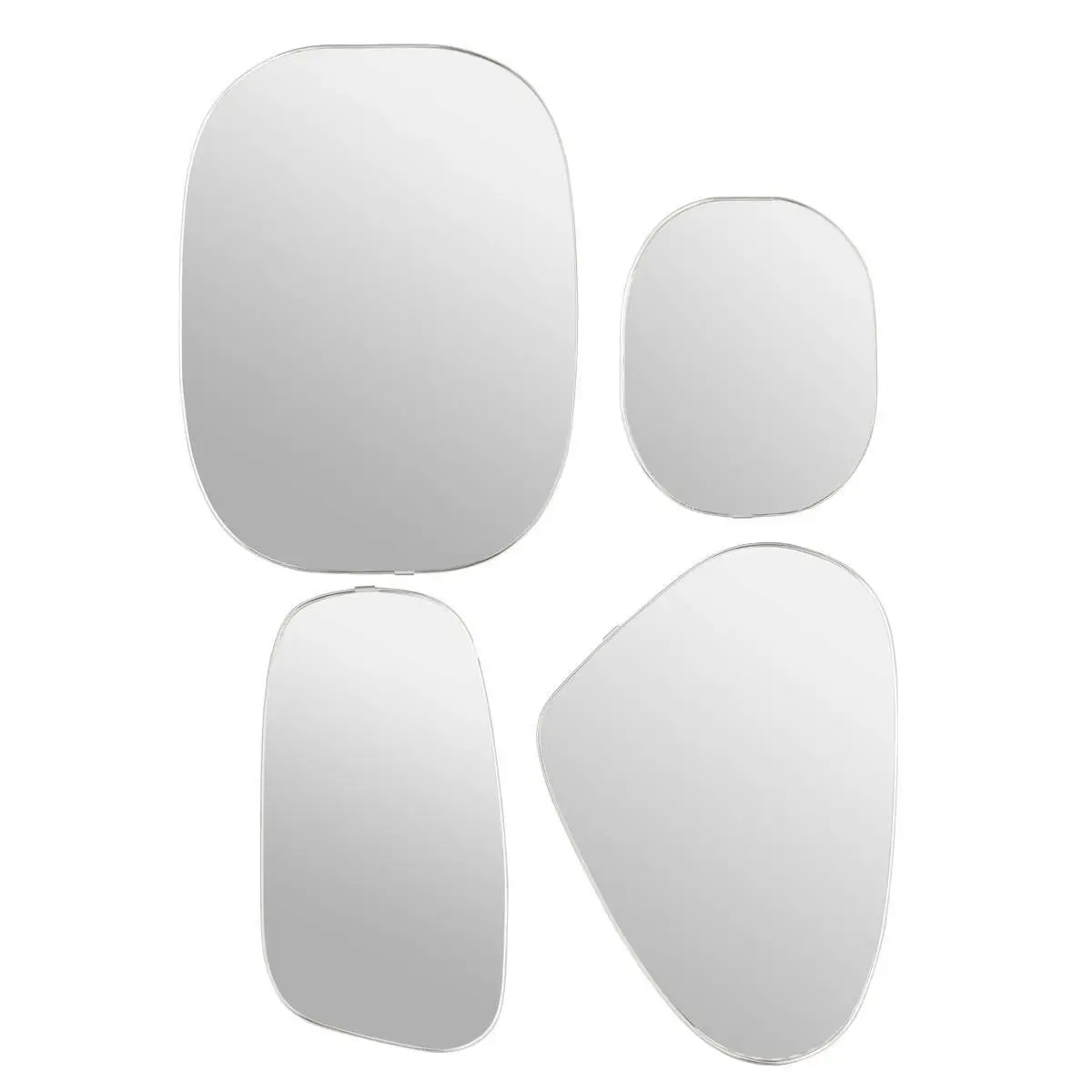 Lot de 4 Miroirs Muraux «Roman» 40cm Argent