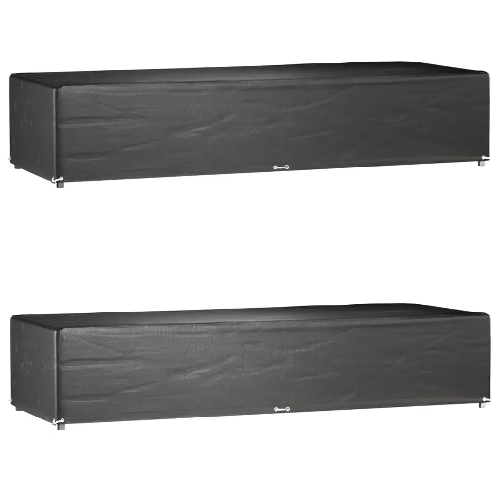 Lot de 2 Housses pour Chaise Longue Bain de Soleil PE Imperméable Anti-UV Jardin Noir 205x75x40 cm – ComfortXL Outdoor Living