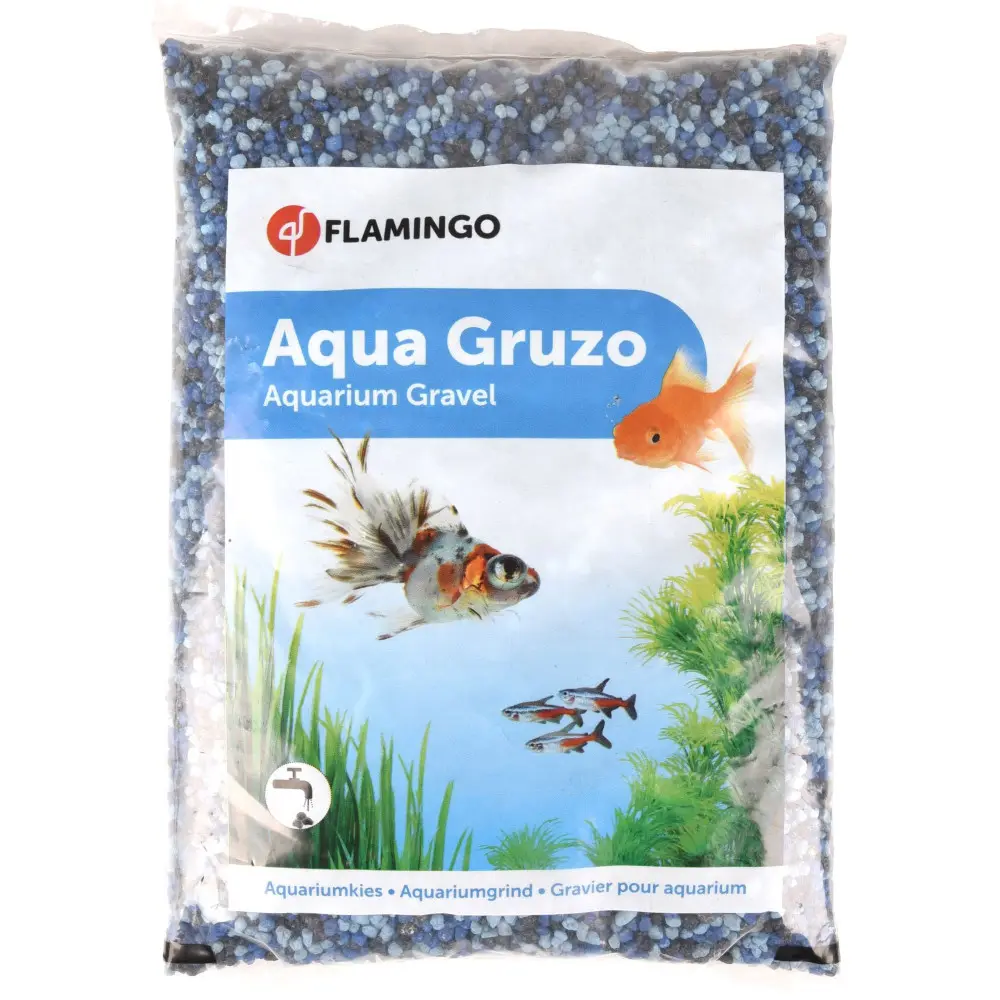 Gravier Gruzo Fin Bleu Noir Bleu foncé 1 kg pour aquarium