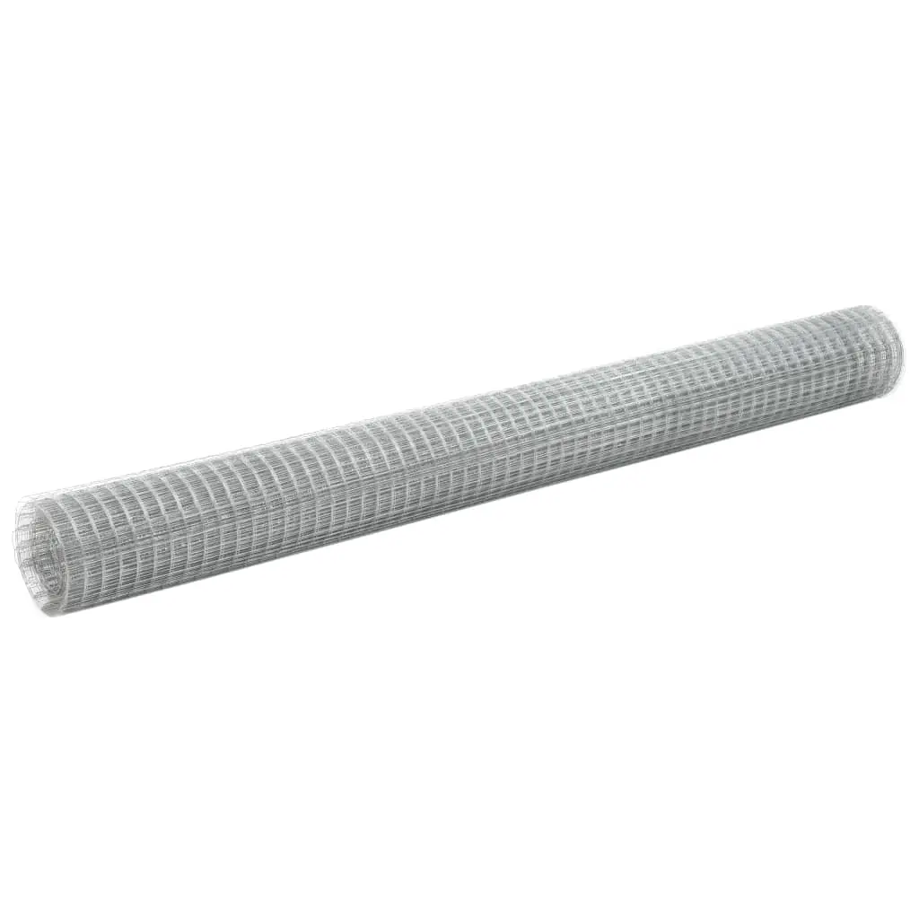 Grillage Soudé Acier Galvanisé Jardinage Protection Plantes 25mm 10×0,5m Argent