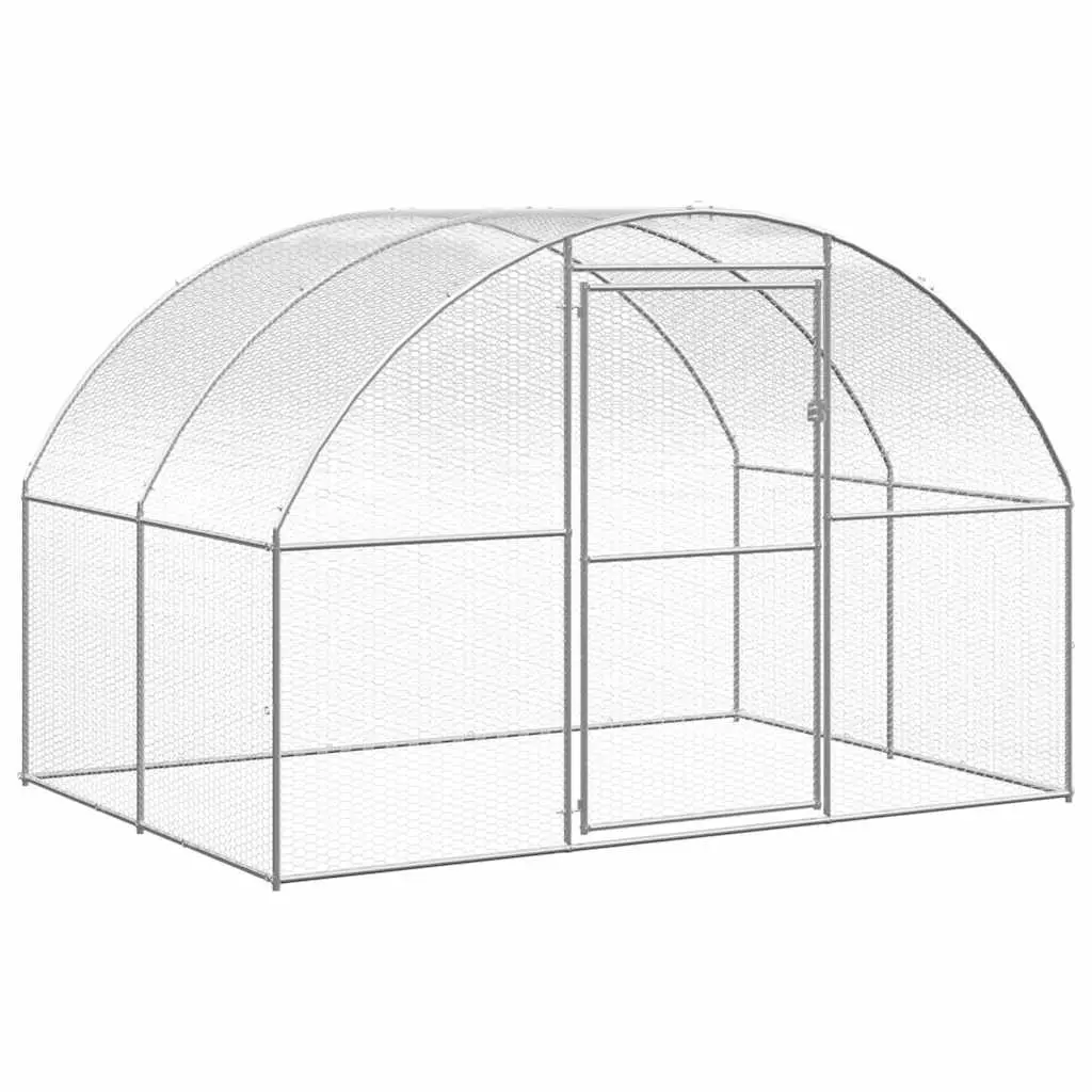 Grand enclos extérieur pour poules 3x2x2m en acier galvanisé Argenté – ComfortXL Outdoor Living
