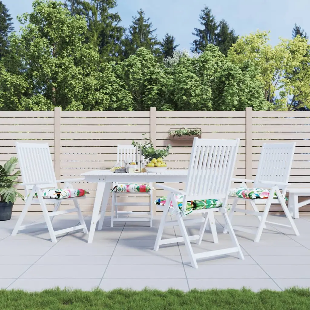 Lot de 4 Galettes de Chaise Imprimé Floral Tissu Oxford Extérieur avec Attaches Multicolore 50×50 cm – ComfortXL Outdoor Living