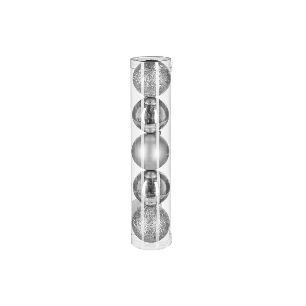 Lot de 5 Boules de Noël «Colorama» 5cm Argent