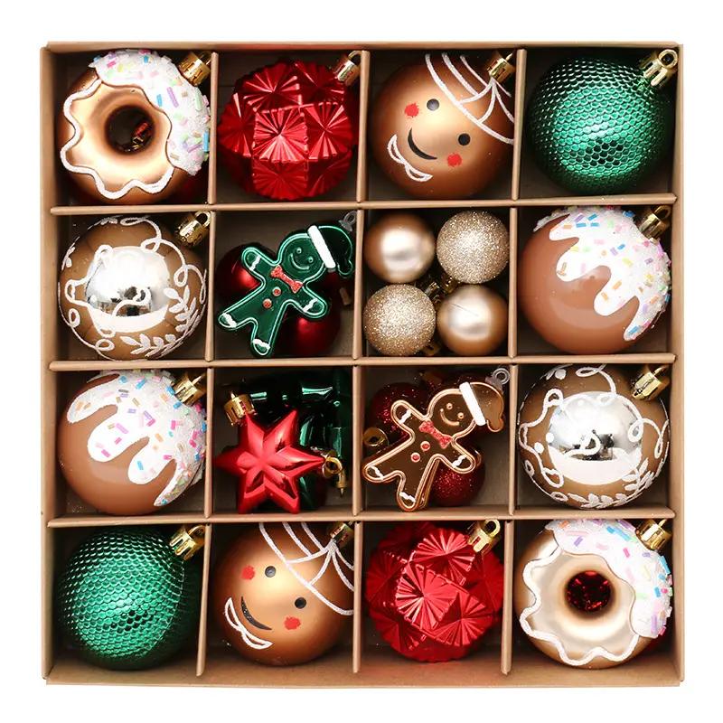 Lot de 42 boules de Noël peintes pour décorations de sapin de Noël