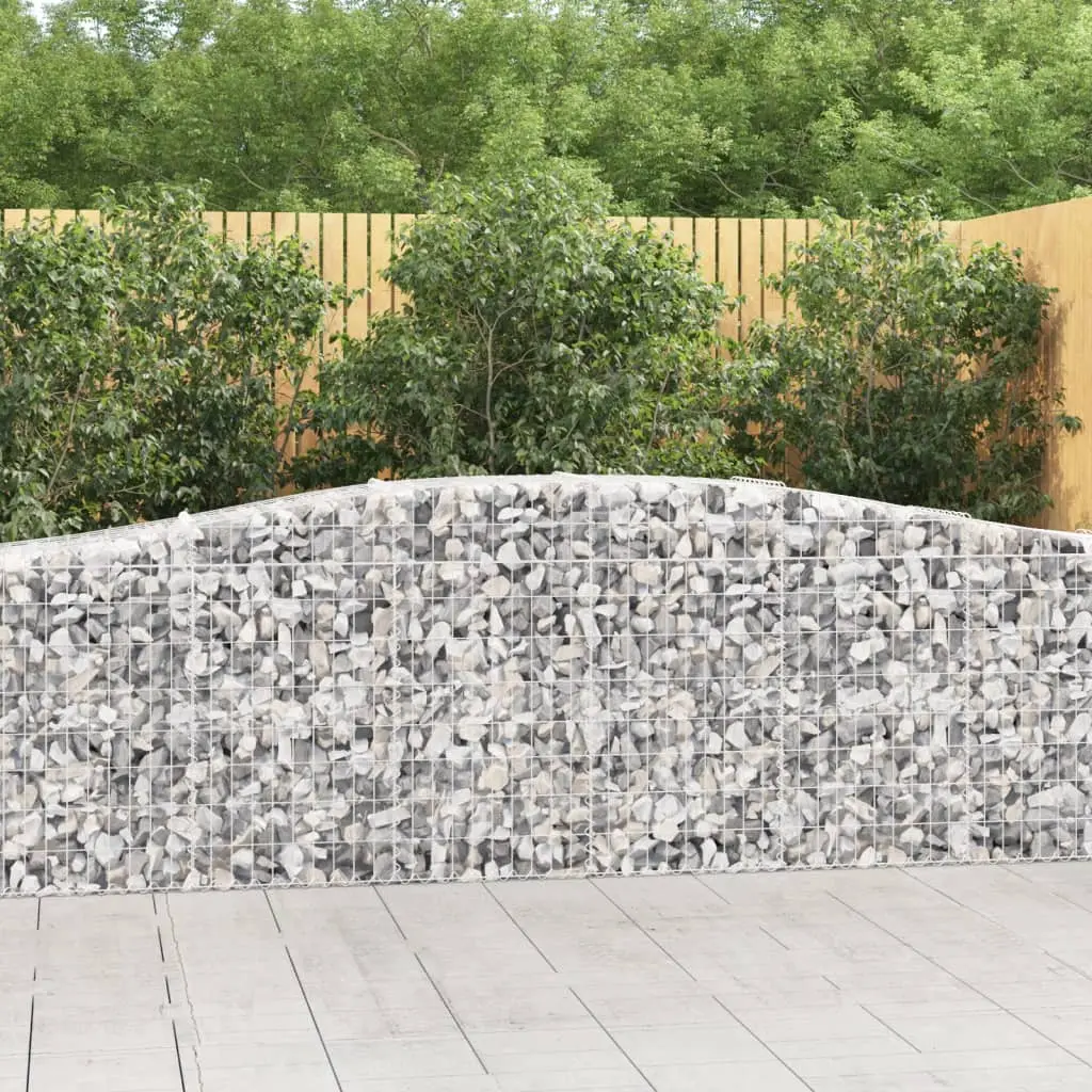 Lot de 5 Cages à Gabion Arquées Fer Galvanisé Mur Jardin 400x50x80/100 cm – ComfortXL Outdoor Living