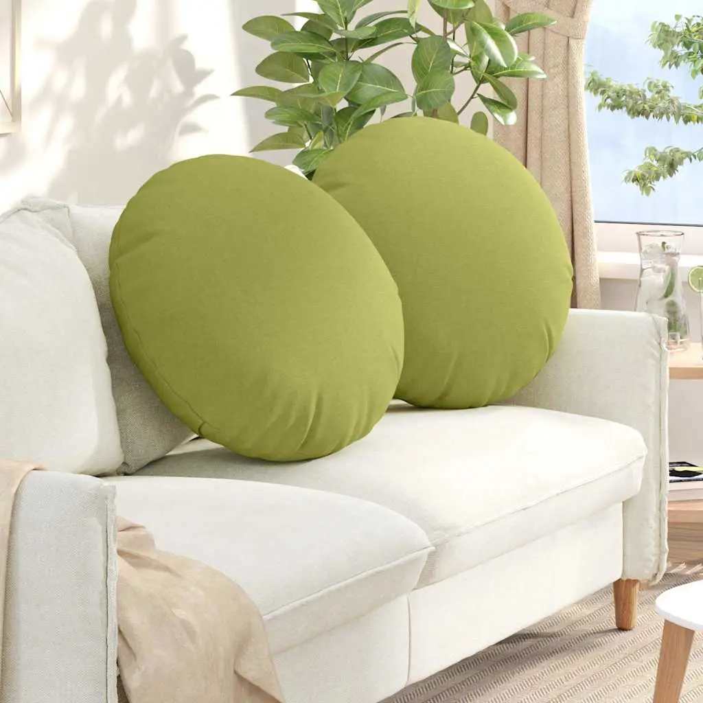 Lot de 2 Grands Coussins de Sol Ronds Tissu Moelleux Déhoussable pour Intérieur Vert Clair Ø 60 cm – ComfortXL Outdoor Living