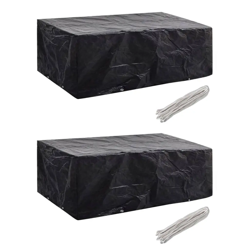 Lot de 2 Housses de Protection PE pour Mobilier de Jardin Bancs ou Tables Noir 200x160x70 cm – ComfortXL Outdoor Living