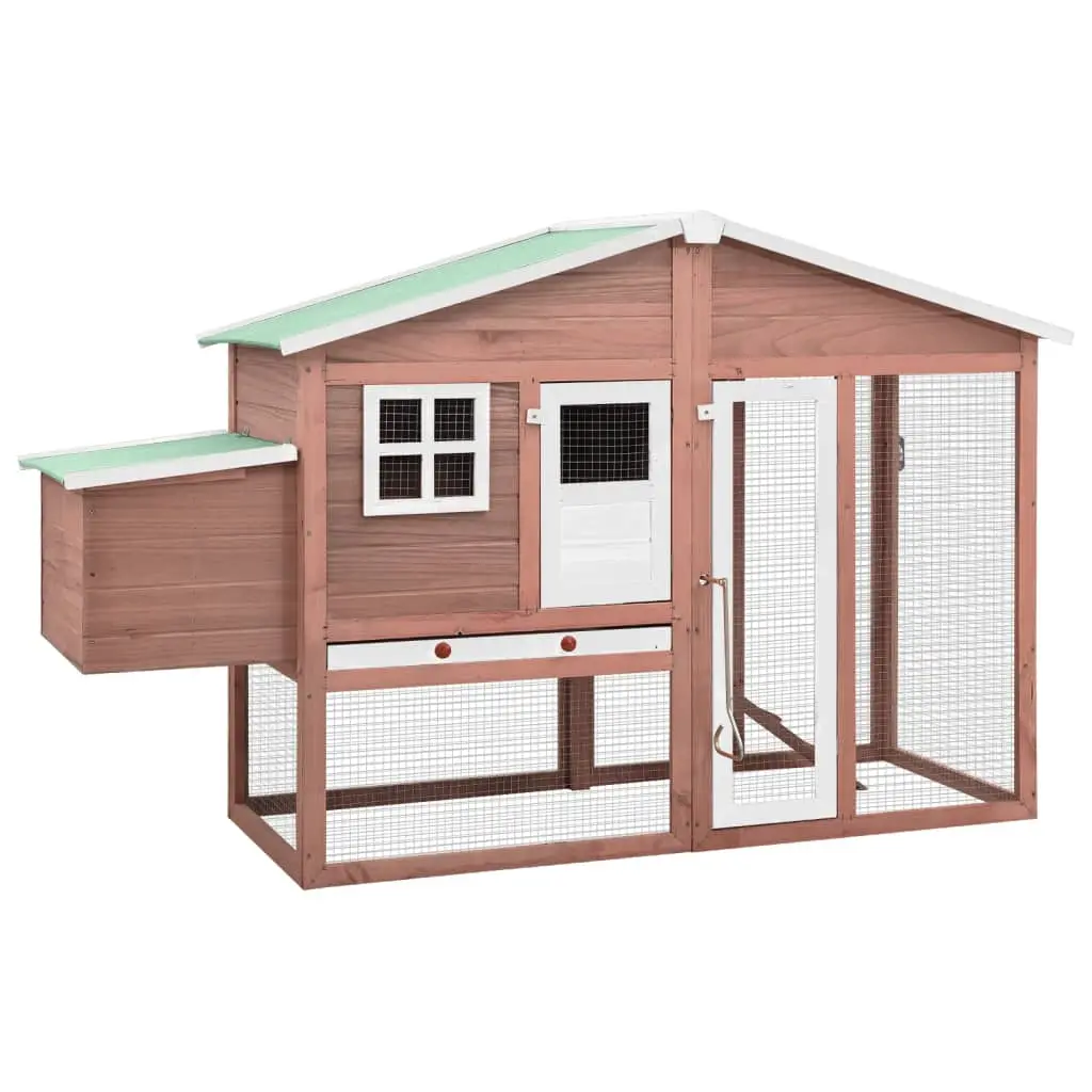 Grand poulailler bois de sapin avec nichoir et parc extérieur Moka – ComfortXL Outdoor Living