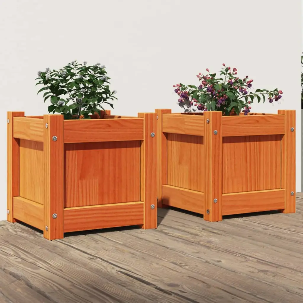 Lot de 2 Jardiniere plastique Algonquin Naturel 31 X 31 X 31 cm – P87211N