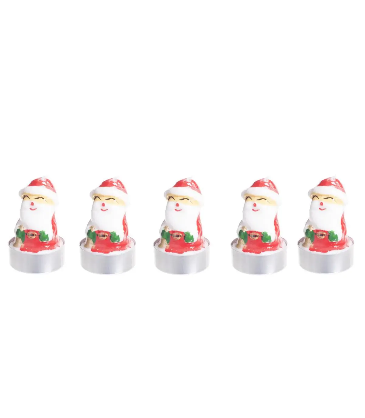 Lot de 5 Bougies décorées Noël H 5.6 cm