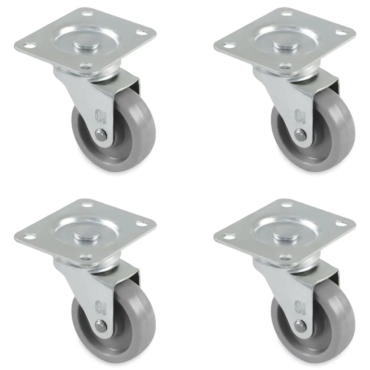Lot de 4 roulettes 2500 – 30 mm – Nylon – Gris | Amig