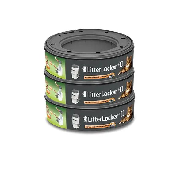 Lot de 3 recharges rondes Compatible avec la poubelle LitterLocker II et la poubelle LitterLocker Design