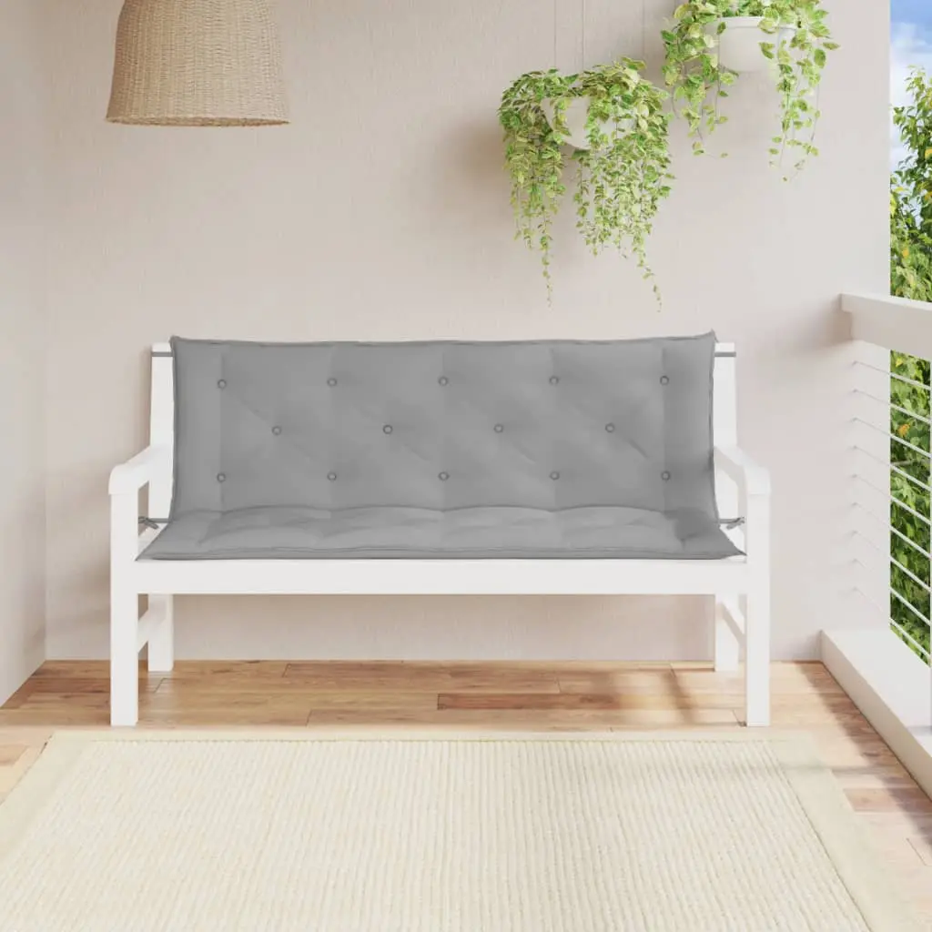 Lot de 2 Galettes de Banc Jardin Tissu Oxford Déperlant Confortable pour Terrasse Gris 150x50cm – ComfortXL Outdoor Living