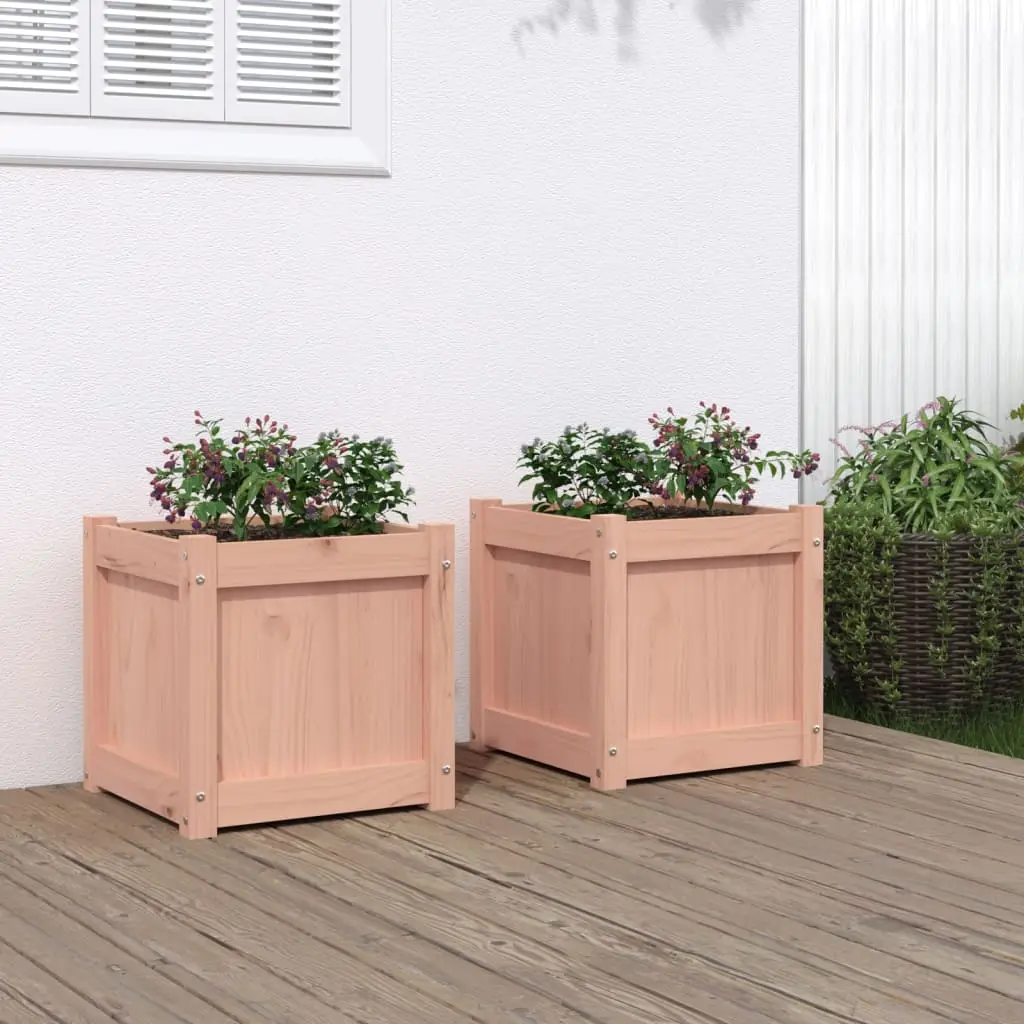 Lot de 2 Jardiniere plastique Lampedusa Brun 40 X 40 X 40 cm – P95023B