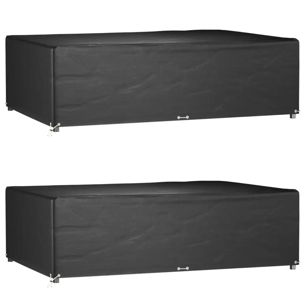 Lot de 2 Housses Rectangulaires PE pour Mobilier d’Extérieur Protection Imperméable UV Noir 227x152x65 cm – ComfortXL Outdoor Living