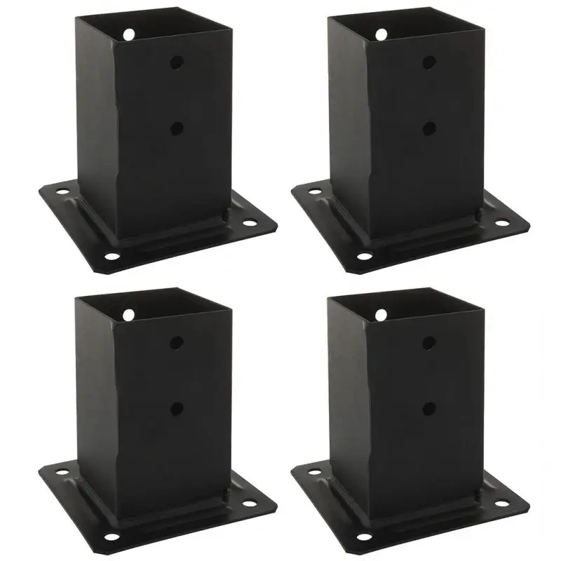 Lot de 4 Pieds de poteau carrés de jardin – finition noire PPJBT70PB SIMPSON