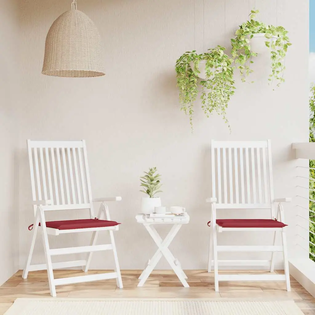 Lot de 2 Galettes de Chaise Tissu Oxford Imperméable pour Extérieur Rouge Bordeaux 50x50x4 cm – ComfortXL Outdoor Living