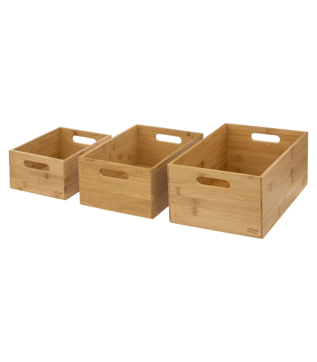Lot de 3 Boites de rangement rectangles en Bambou