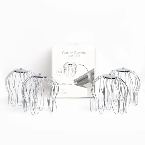 Lot de 4 Crapaudines en acier Galvanisé (80 mm jusqu’à 100 mm ⌀) Filtre anti feuille – CULTIVEA®