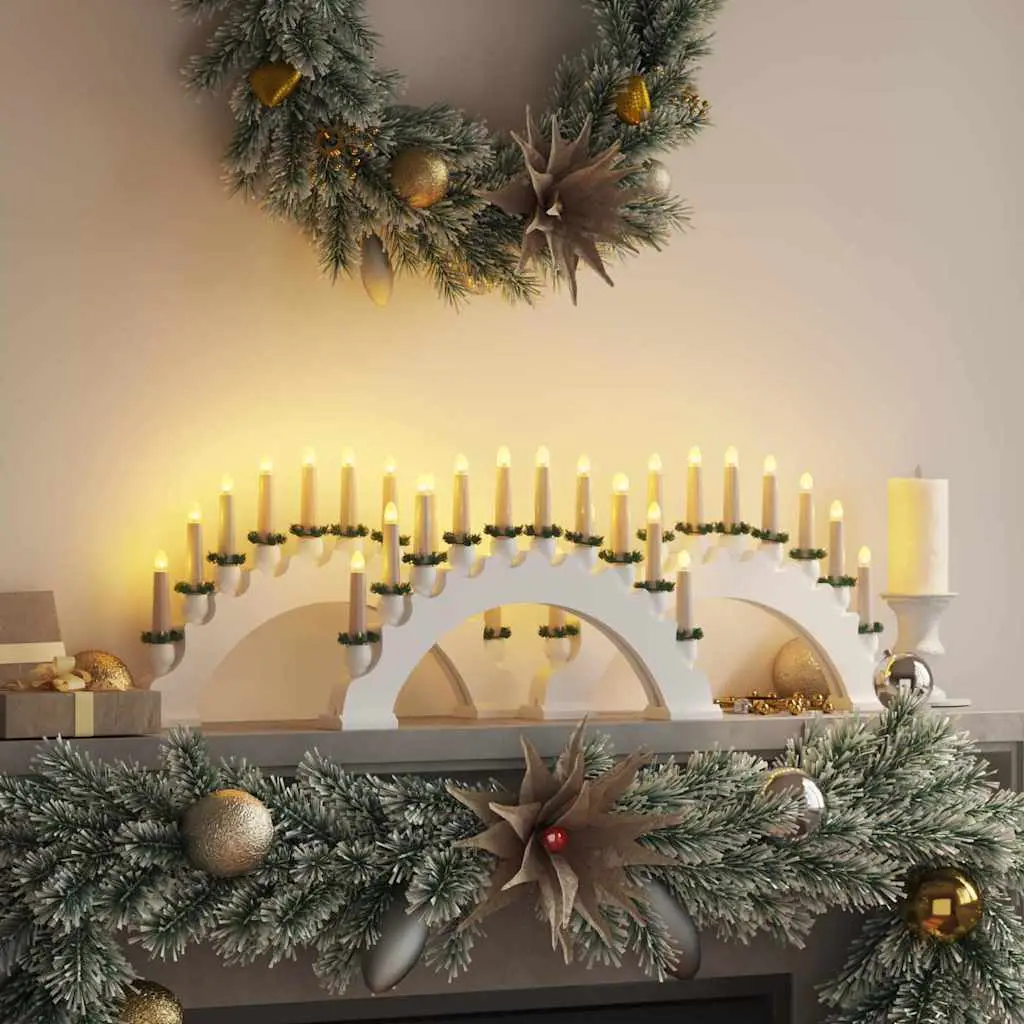 Lot de 3 Arches de Bougies Noël 10 LED Pin Massif Décoration Blanc – ComfortXL Outdoor Living