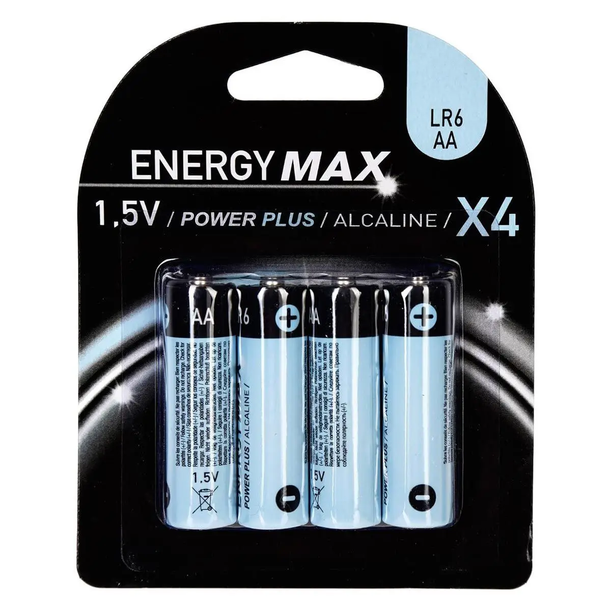 Lot de 4 Piles LR06 «Power Plus» 5cm Bleu