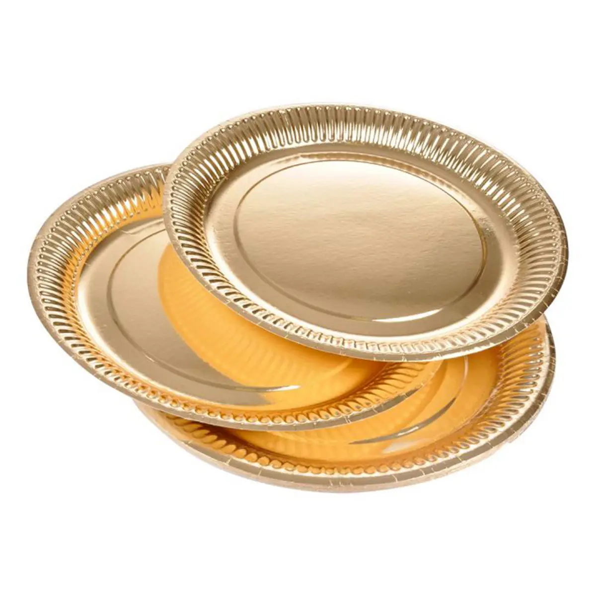 Lot de 20 Assiettes en Carton «Vitamine» 23cm Or