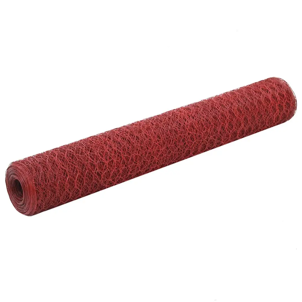 Grillage Fin Acier PVC Rouge Décoration Jardin Protection 25x1m