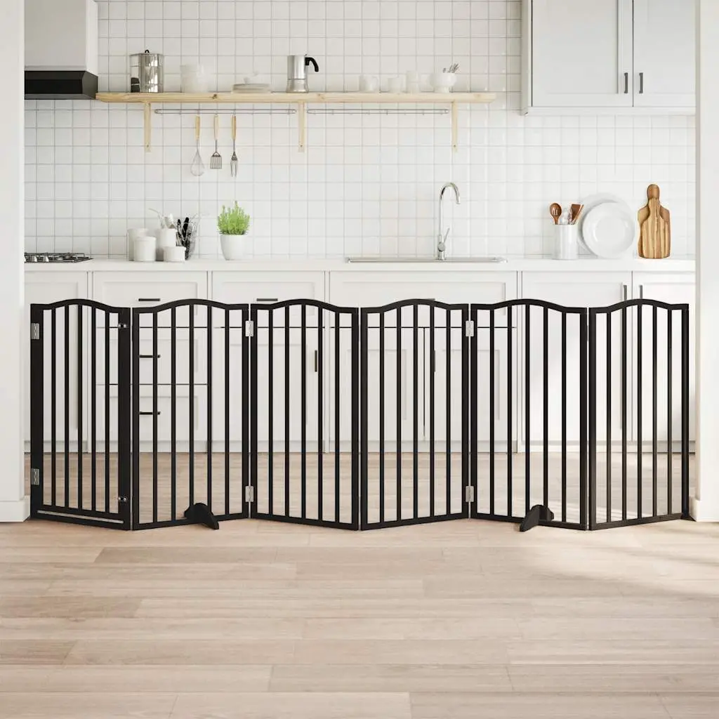 Grand parc chien modulable 6 panneaux bois 90cm avec porte Noir 300cm – ComfortXL Outdoor Living