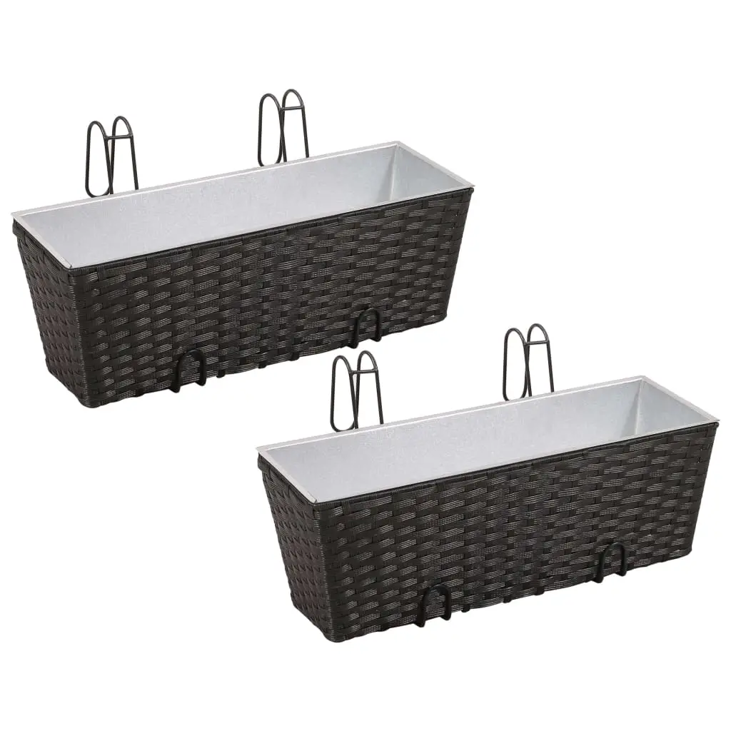 Lot de 2 Jardiniere plastique Mylrik Vert 50 X 17 X 17 cm / 43 X 13 X 17 cm – P87209V