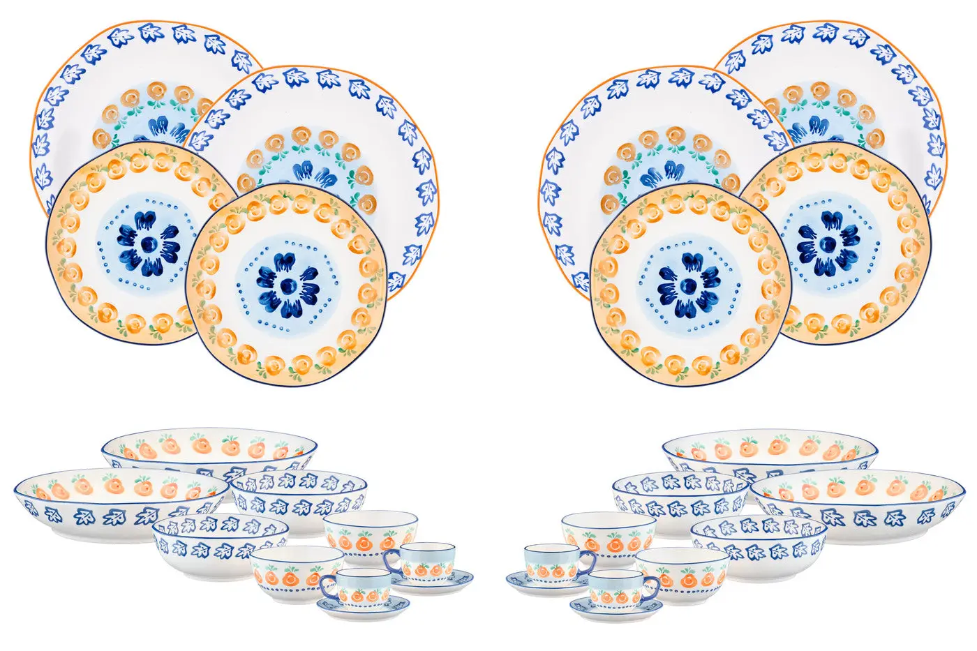 Lot de 28 Set complet en Porcelaine de haute qualité (Grade A), peinte à la main, Bjorn