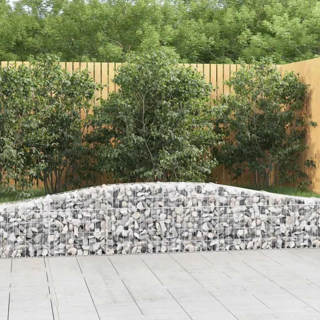 Lot de 2 Murs Gabion Bas Arqué Acier Galvanisé Jardin 400x30x60cm – ComfortXL Outdoor Living